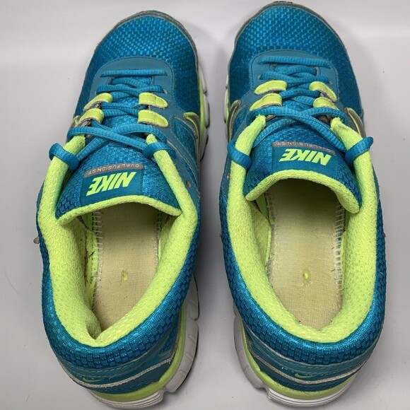 Nike Womens Size 10 Dual Fusion ST 407847-401 Blue Neon Running Shoes Lace Up - Picture 10 of 11